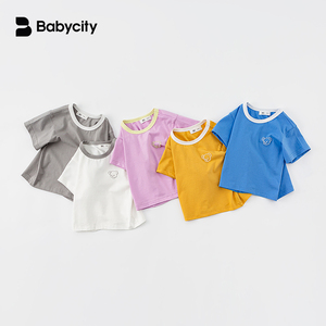 宝宝纯色T恤1一3岁男童圆领上衣小童轻薄衣服2女宝短袖洋气童装潮