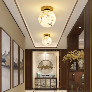 新中式过道吸顶灯现代简约阳台灯具衣帽间入户玄关走廊门厅中国风