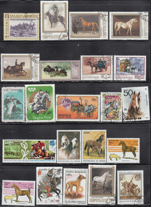 外国邮票马类邮票110枚含8套邮票及小型张16枚盖销专题邮票收藏品