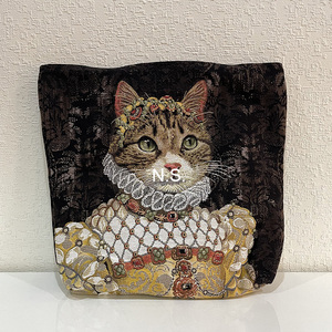 现货正品 比利时 工艺品店刺绣周边帆布包袋 猫猫大号cat
