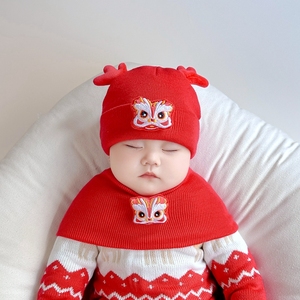 新款婴儿小帽子可爱纯棉囟门套头帽秋冬胎帽0一1岁男女宝宝秋冬季
