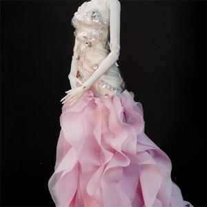 戴安娜娃妃原创BJD娃衣346分叔小布蔷薇 粉色系定制礼服 套装裙子