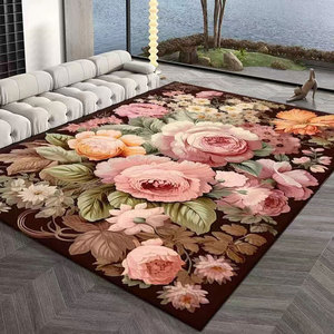 法式风格客厅地毯家用简约轻奢高级感法式植物花卉大面积满铺地毯