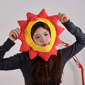 日韩ins少女心可爱搞怪创意太阳头套帽子拍照表演生日演唱会道具