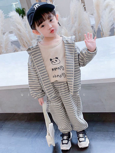 女童套装2023开春新款洋气时髦韩版女宝宝卡通印花运动服两件套潮