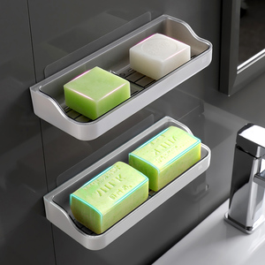 肥皂盒香皂盒置物架免打孔吸盘壁挂式沥水双格卫生间浴室创意家用