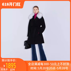 巨式国际毛呢外套21冬季专柜正品中长款女大衣N563106B-7580