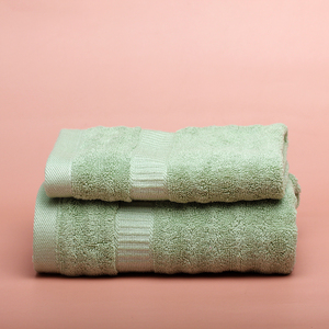 2条装祝海竹纤维洗脸毛巾方巾 加厚吸水家用客人面巾擦手巾