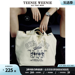 TeenieWeenie小熊时尚大容量帆布包单肩手提包女包收纳包白色包包