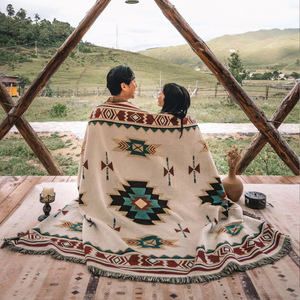 外贸原单  多用途盖毯桌布挂毯民族风波西米亚帐篷地垫装饰沙发毯