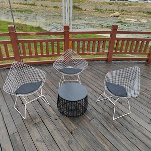 户外桌椅组合套装北欧网红现代简约庭院露天休闲铁艺岩板桌子椅子