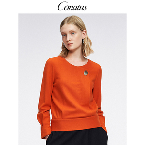 CONATUS/珂尼蒂思热销秋冬新款时尚百搭套头减龄羊毛上衣女
