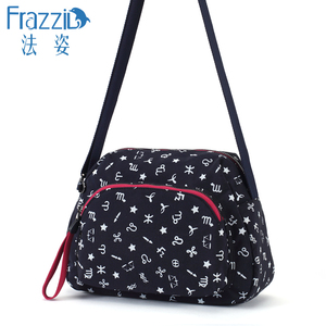 Frazzil/法姿休闲女包斜挎包新款洗水帆布大容量单肩包时尚妈妈包