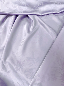 星光缎紫色花草提花衬衫裙子春夏里衬面料布料