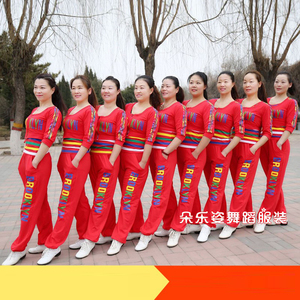 杨丽萍原创广场舞服装新款春夏运动套装莱卡棉健身操三件套演出服