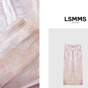 LSMMS【渲染彩虹】新中式国风气质宽松缎面褶皱马面裙半身裙女