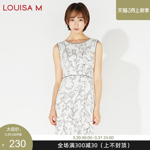 LOUISA M/路逸沙·美夏季新款女装时尚真丝无袖短款连衣裙WEM2D59