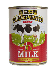 满5瓶包邮甜品原料黑白淡奶376毫升(400克)荷兰乳牛黑白奶奶茶料