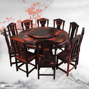 红木家具 老挝大红酸枝1米6圆形餐桌 交趾黄檀实木圆桌 红木餐桌