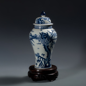 景德镇花瓶陶瓷摆件仿古手绘青花瓷将军罐复古小花瓶花器瓷器装饰