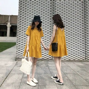 夏季新款韩版学院风甜美可爱日系少女学生复古小个子显高连衣裙女