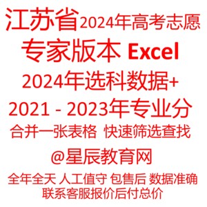 江苏省2024高考志愿填报历年录取专业线高报师Excel数据表专家版