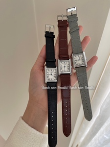 韩国代购小众手表简约经典大气时尚Ins人气方形皮款手表