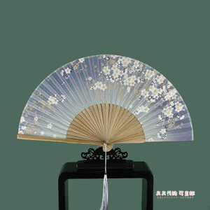 日本ZD扇子折扇女式中国风古风古典折扇日式工艺扇樱花折叠小扇子