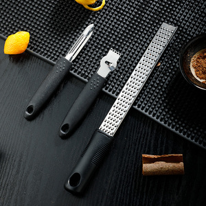 黑柄多功能刨丝刀不锈钢桂皮磨粉器瓜果削皮刀柠檬橙子沟槽刮皮刀