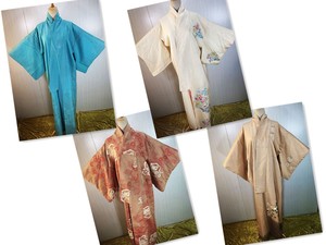 vintage传统花纹日本孤品和服真丝正娟浴衣羽织风舞台宽松外套衫