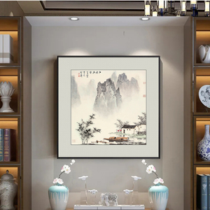 桂林漓江山水画客厅装饰画书房办公室挂画沙发背景墙新中式国画