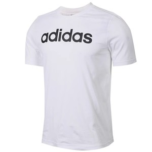 阿迪达斯 男子大Logo跑步运动圆领透气休闲舒适短袖T恤 DQ3056