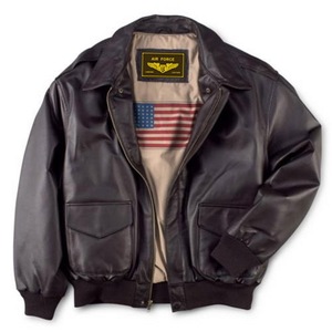 美国A2皮衣二战经典飞行员空军外套冬季保暖哈雷机车真山羊皮夹克