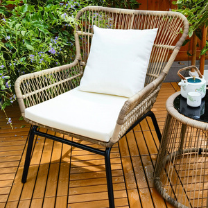 阳台小桌椅北欧休闲创意茶几茶桌组合室外庭院藤编家具藤椅三件套