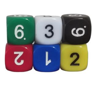 数字1234546骰子16号红黄蓝绿白色雕刻学习游戏新品送礼