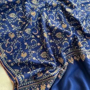 Mughal Garden MG精致刺绣藤蔓设计 克什米尔手工羊绒披肩围巾