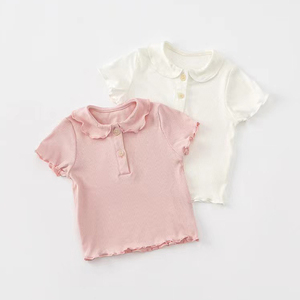 婴儿夏季宝宝t恤短袖女童内搭上衣服1白色半袖婴童夏装百搭打底衫