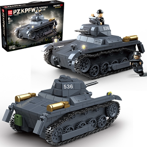 新品积木二战德军一号坦克A型三号重型坦克装甲车男孩子拼装玩具