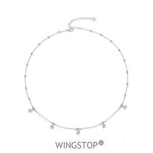 WINGSTOP原创满天星闪耀莫桑石项链s925纯银镀白金时尚简约吊坠