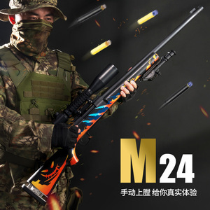 M24捷鹰AWM抛壳软弹枪金属爆改男孩成人阻狙击仿真吃鸡玩具模型枪