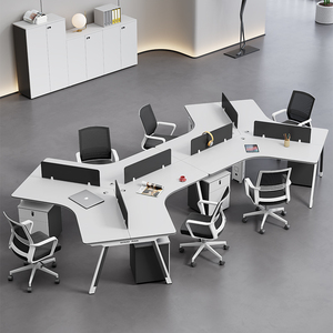 8人位创意职员办公桌设计师款简约现代6人位办公桌员工位桌椅组合