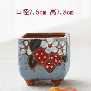 多肉花盆陶瓷花卉绿植物盆栽室内欧式家用简约粗陶素烧大小盆特价
