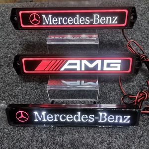 AMG奔驰E级E300L中网发光车标灯汽车前中网LED夜光装饰标改装配件