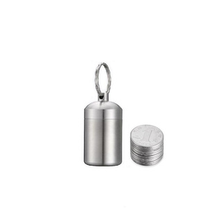 304不锈钢防水仓精工创意零钱硬币筒密封罐小药盒金属随身小药瓶