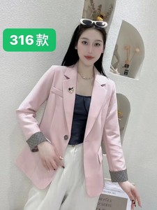 2023春季新款女装屯田316修身简约时尚小西装外套上衣