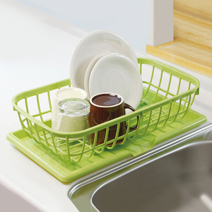 日本进口厨房水槽导水碗架碗碟沥水收纳篮整理餐具水杯碗碟置物架
