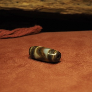 千年修复系列地埋虎牙天珠古代西藏玛瑙玉髓真品措思古珠饰