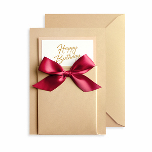 高级感生日贺卡定制生日卡个性创意企业员工礼物祝福卡片简约金色