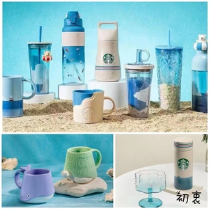台湾星巴克杯子2024夏日风情系列不锈钢玻璃陶瓷冷水吸管马克水杯