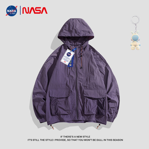 NASA防晒风衣情侣夏季连帽防紫外线外套男女运动工装薄防晒衣